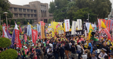 一例一休勞工陳情活動現場