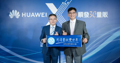 華為技術台灣總代理訊崴技術總經理雍海（左），與順發3C量販董事長吳錦昌