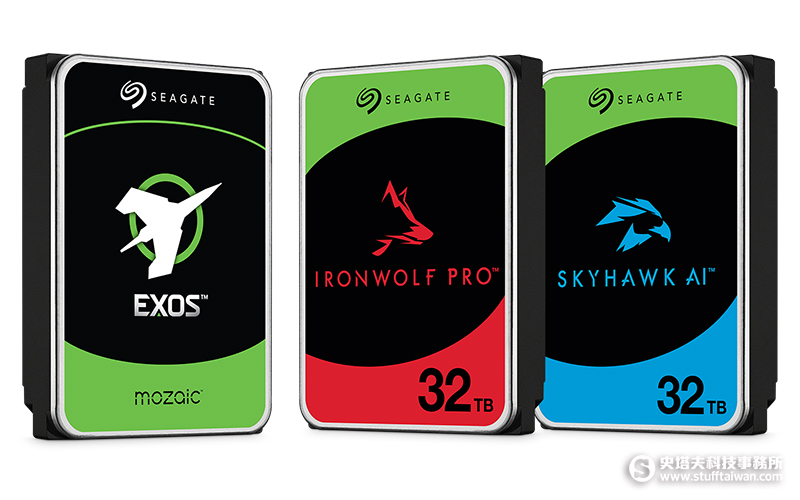 Seagate 32TB硬碟1/14全球開賣！SkyHawk AI、Exos與IronWolf Pro硬碟鎖定混合雲與AI市場
